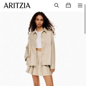 Aritzia Gabby Shirt Jacket - Humus Beige Size XS